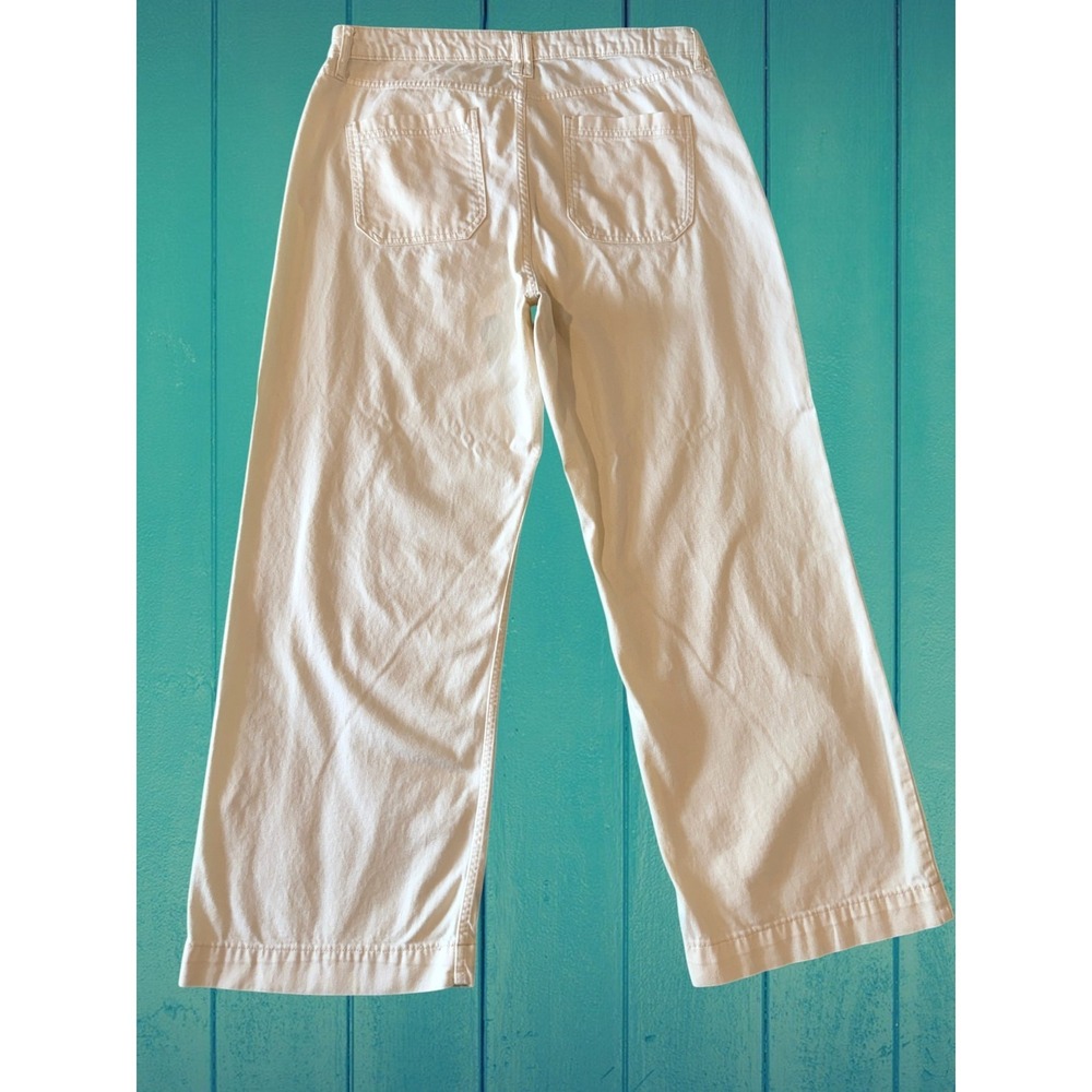 On 34th Cream Wide Leg Baggy Denim Jeans Women's 16/33 Stretch Boho Summer - Picture 2 of 9